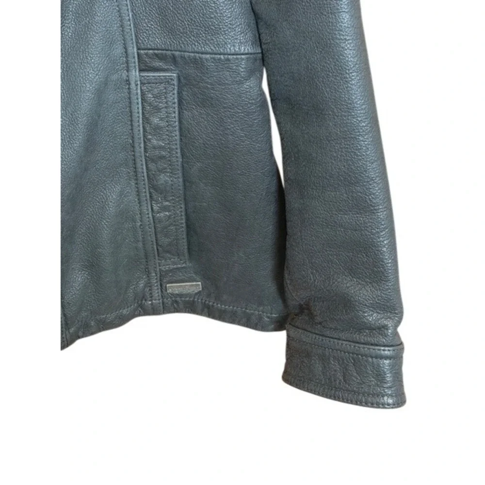 Eddie Bauer Womens‎ Black Leather Investment Jacket Medium